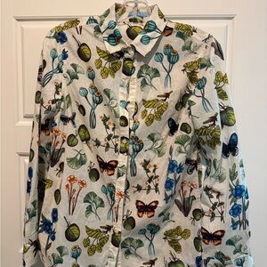 J. McLaughlin Multicolor Nature Print Shirt